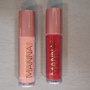 Manna Kadar Lip Gloss Duo - Soft Neutral and Bold Red. NEW!